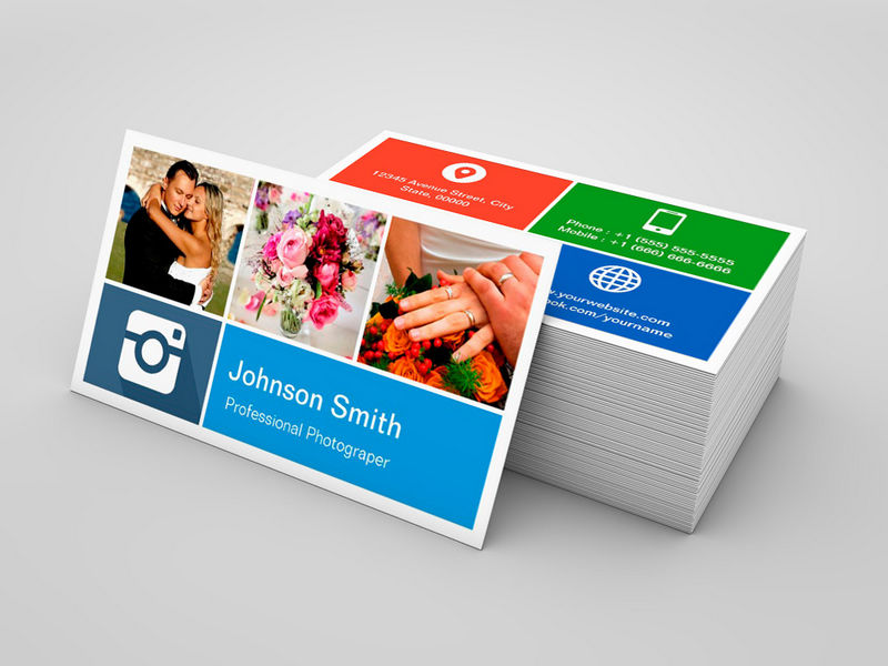 Customizable Photography Photo Collage Modern Metro Style Double-Sided Standard Business Cards (Pack Of 100)