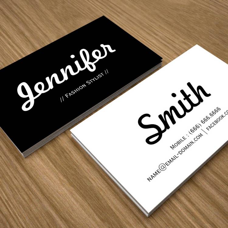 Customizable Concise Simple - Black and White Minimalist design Business Card