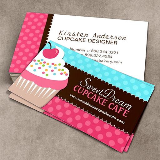 Customizable Cute and Whimsical Cupcake Bakery Business Cards