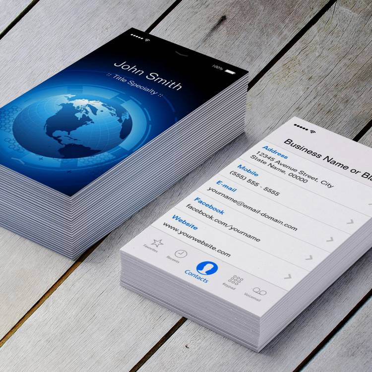 Customizable Information Technology - Cool iPhone iOS Design Business Card Template