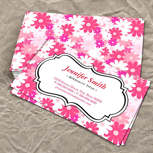 Customizable Lovely Magenta Pink Daisy - Simple Elegant Floral Business Card Templates