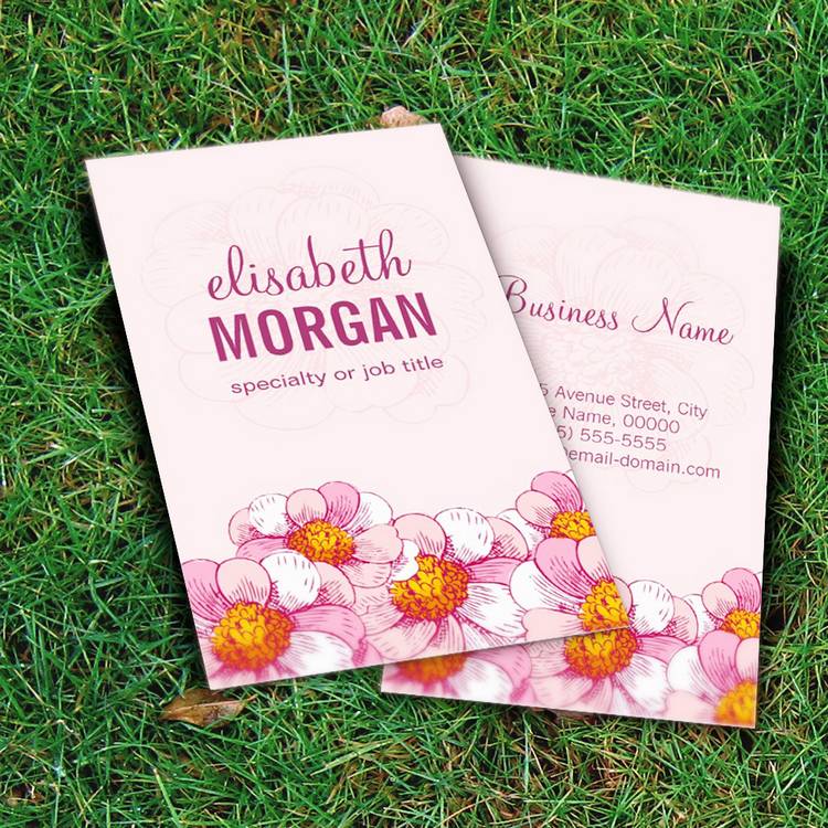 Customizable Lovely Pink Boutique Flowers Business Cards