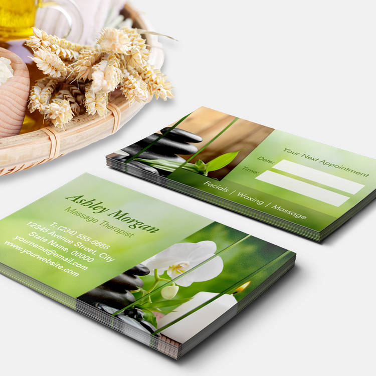 Customizable Massage Therapist Meditation Salon Appointment Business Card Template