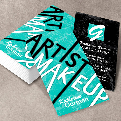 Customizable Monogram Textured Makeup Artist Business Cards
