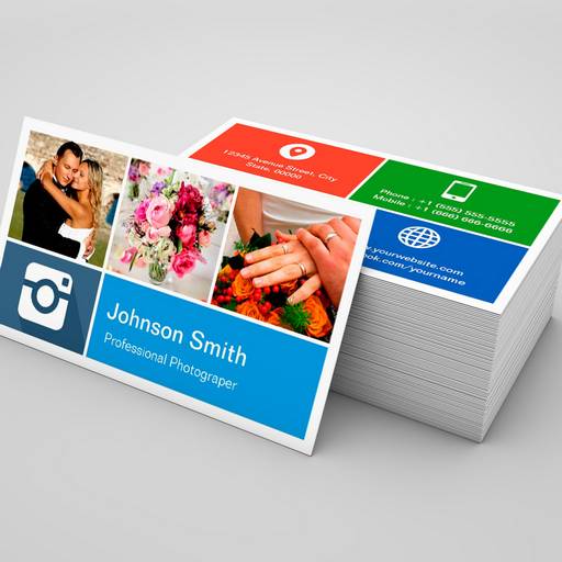 Customizable Photography Photo Collage Modern Metro Style Double-Sided Standard Business Cards (Pack Of 100)