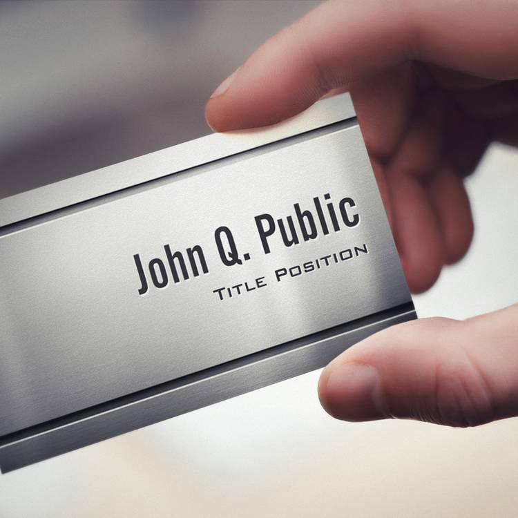 Customizable Premium Stainless Steel - Shiny Metal Look Business Cards