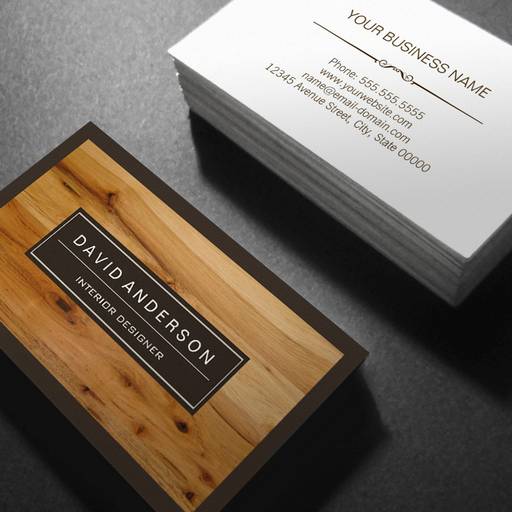 Customizable Professional Modern Wood Grain Look Business Cards