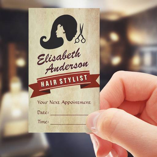 Customizable Retro Beauty - Hair Salon Stylist Appointment Business Card