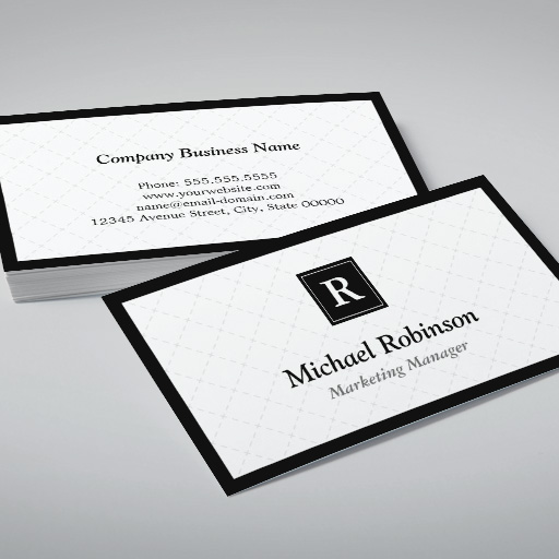 Customizable Simple Elegant Monogram - Easy Customization Business Card Template