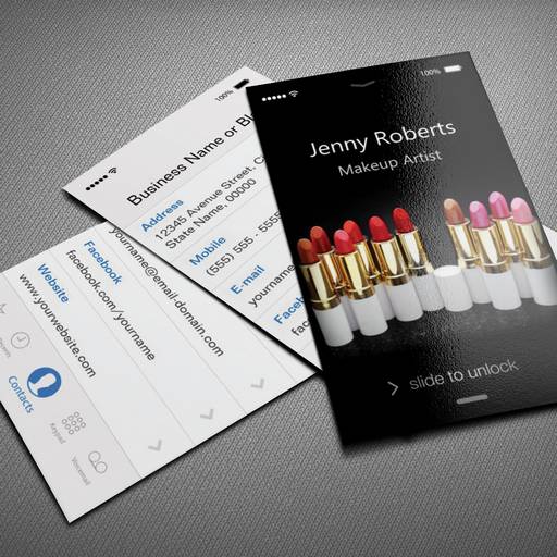 Customizable Unique iPhone iOS Style - Lipstick Makeup Artist Business Cards