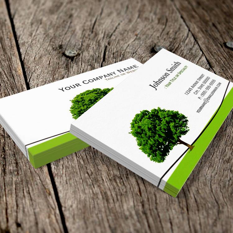 Customizable Wise Oak Tree Symbol - Professional Tree Service Business Card