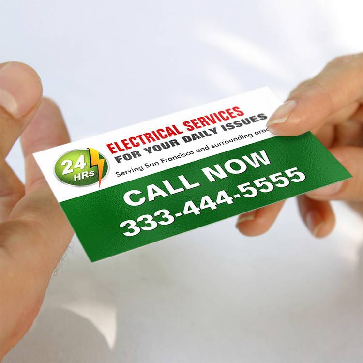 Customizable 24 Hour Electrician Electrical Power Lighting Business Card Templates