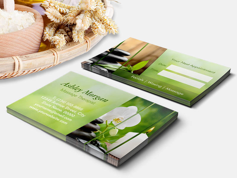Customizable Massage Therapist Meditation Salon Appointment Business Card Template