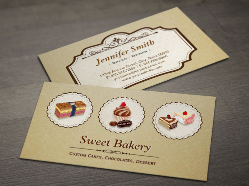 Cake Business Cards Templates Free