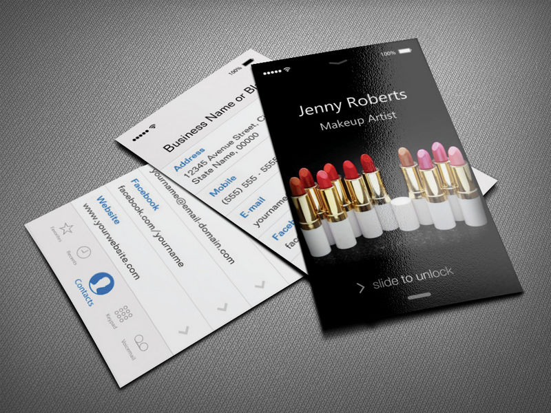 Customizable Unique iPhone iOS Style - Lipstick Makeup Artist Business Cards