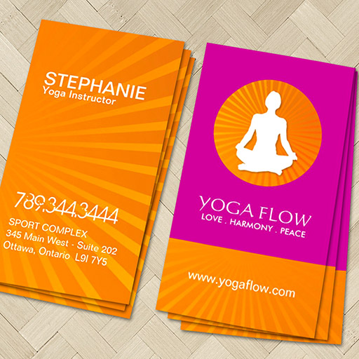 Customizable Bright and Modern Yoga Business Cards