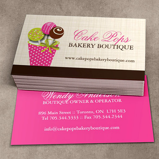 Customizable Cake Pops Business Cards