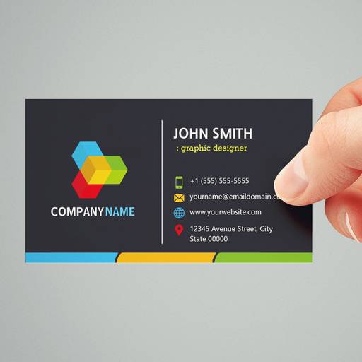 Customizable Changeable Logo - Stylish Dark Colorful Corporate Business Card