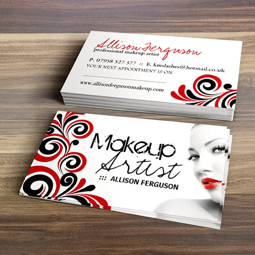 Customizable Chic Makeup Artist Business Card Template