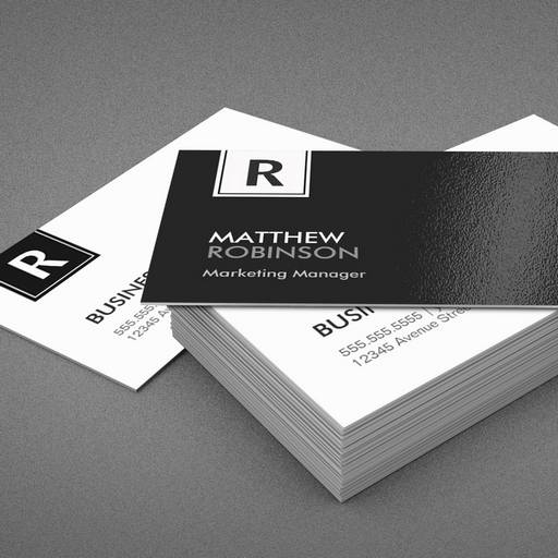 Customizable Classy Monogram - Modern Black and White Business Card Template