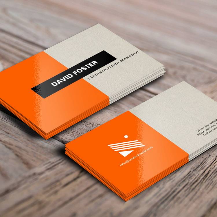 Customizable Construction Manager - Simple Elegant Stylish Business Card Template