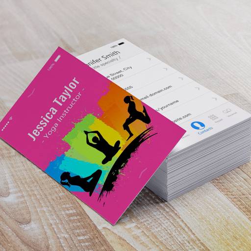 Customizable Creative Colorful YOGA Pilates Instructor Business Card