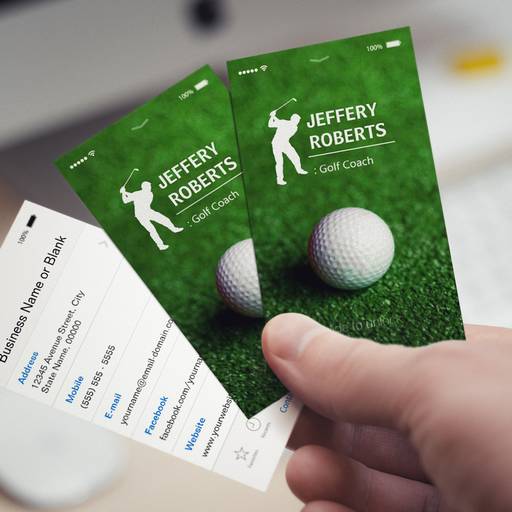 Customizable Creative Golfer Golf Coach Business Cards