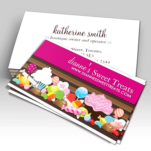 Customizable Cute and Sweet Confection Business Cards