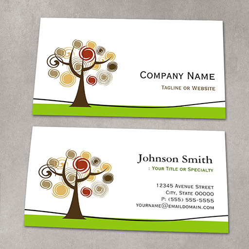 Customizable Elegant Tree of Life - Clean Green Stylish Business Cards