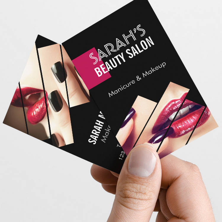 Customizable Fashionable Makeup Lips Beauty Salon Boutique Business Card Template