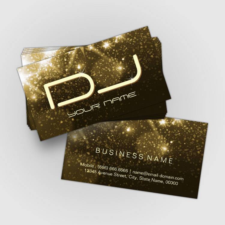 Customizable Glamour Gold Sparkles - Party DJ Business Cards