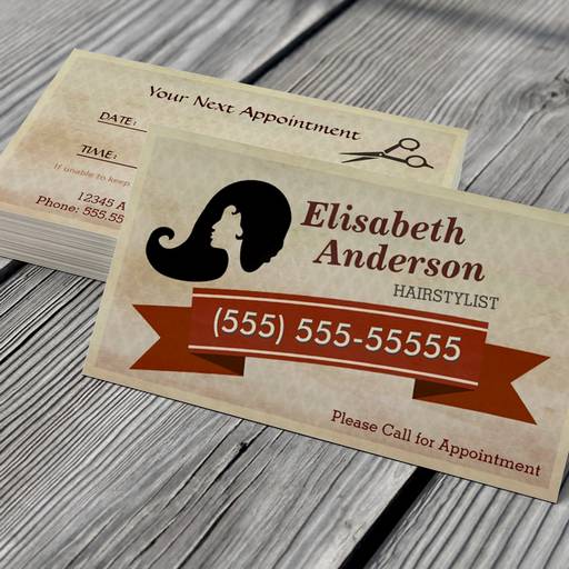 Customizable Hair Stylist - Vintage Call for Appointment Card Business Card Template