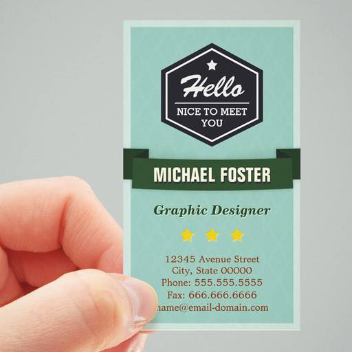 Customizable Hello Nice to Meet You - Personal Social Profile Business Card Template
