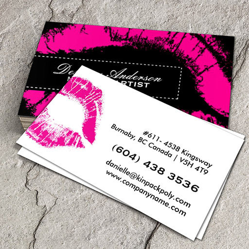 Customizable Hot Pink Makeup Business Cards