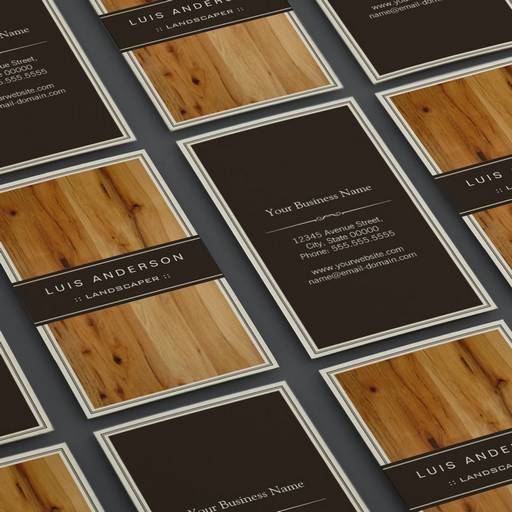 Customizable Landscaper - Stylish Wood Texture Business Card Template
