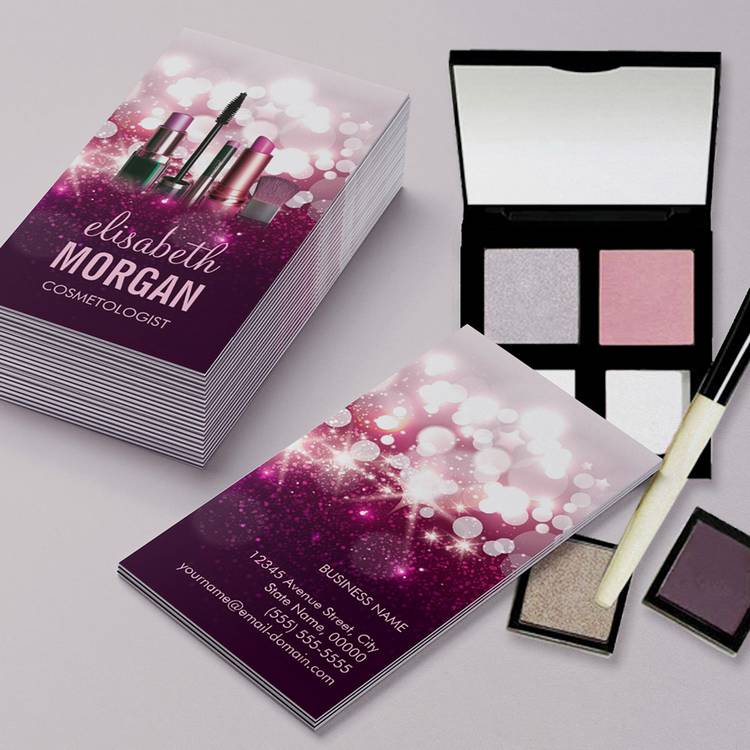Customizable Makeup Artist Cosmetician - Pink Beauty Glitter Business Card