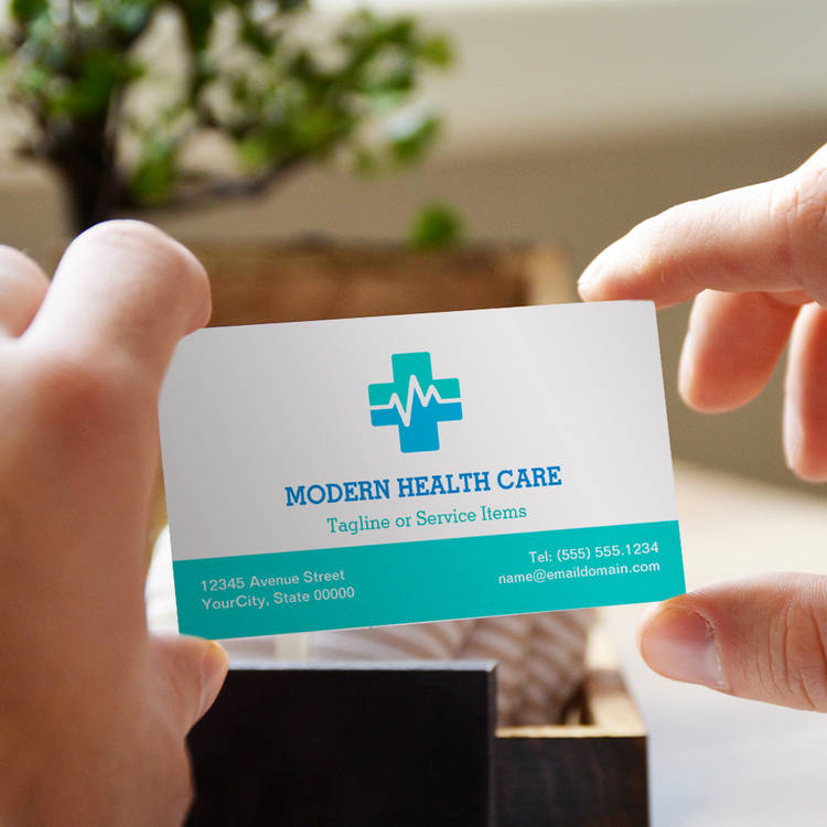 Customizable Medical Health Care - Modern Clean ECG logo Business Cards