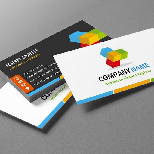 Customizable Modern Colorful Logo - Double Sided Design Business Cards