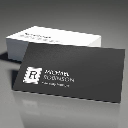 Customizable Modern Professional Monogram Black White Business Card Templates