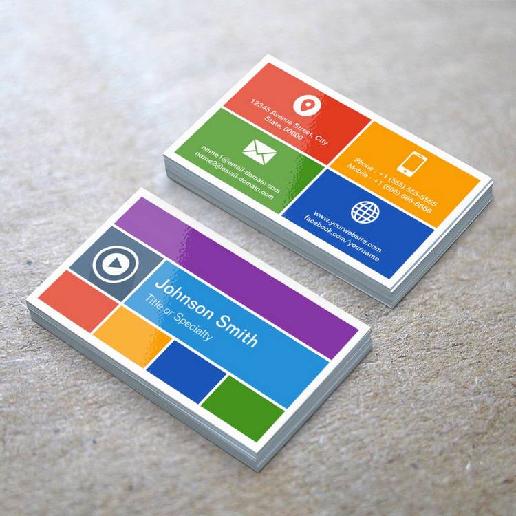 Customizable Personalized Flat Metro Style - Modern Creative Business Cards