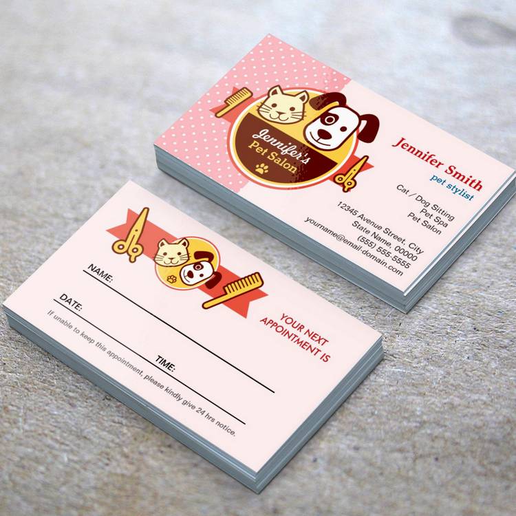 Customizable Pet Spa Salon - Appointment Card Business Card