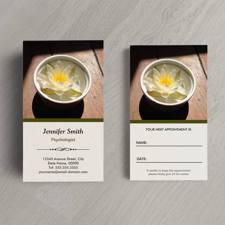 Customizable Psychologist - Elegant Natural Theme Business Card Templates
