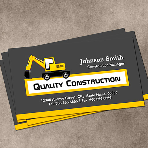 Customizable Quality Construction Company - Elegant Yellow Business Cards