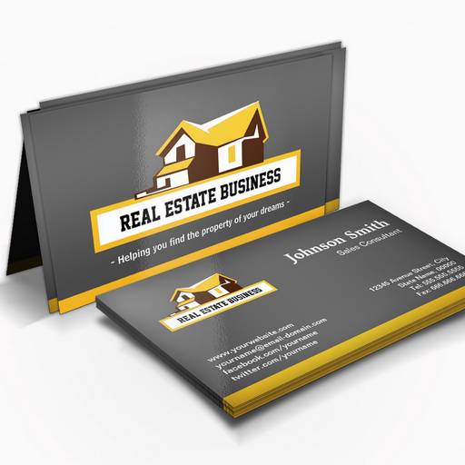 Customizable Real Estate Broker Realtor - Modern Stylish Yellow Business Card Template