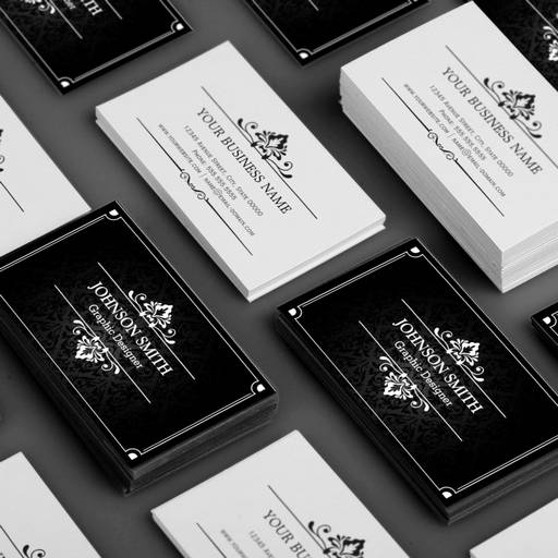 Customizable Shadow of Damask Black and White Business Cards