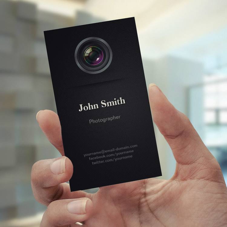 Customizable Simple Plain Black - Photographer Cinematographer Business Cards