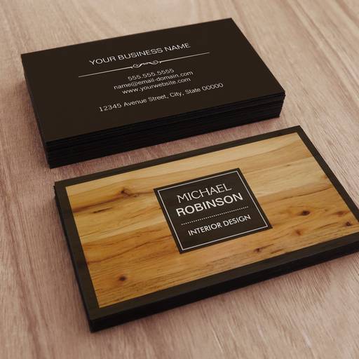 Customizable Stylish Border Wood Grain Texture Business Card Templates