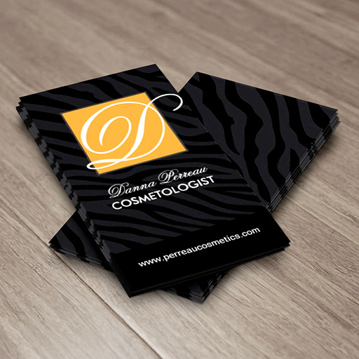 Customizable Stylish Cosmetologist Zebra Print Business Cards