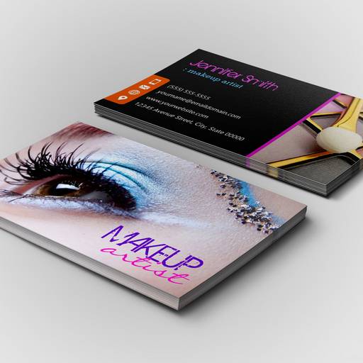 Customizable Stylish Eye Shadow - Makeup Artist Business Card Template