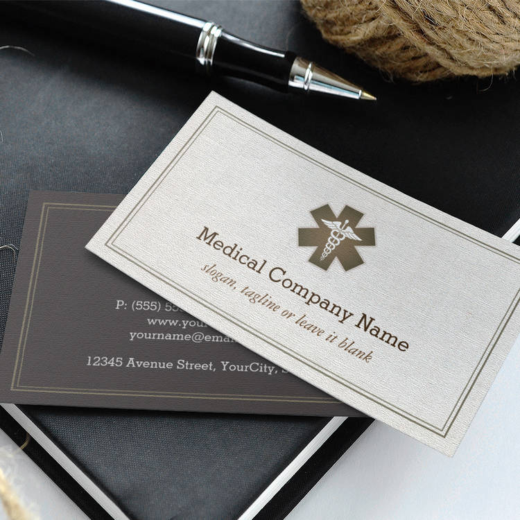 Customizable Stylish Medical Symbol Company Corporation Business Card Templates